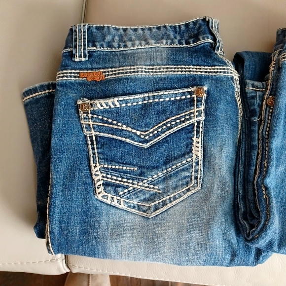 2 Pairs Rock Roll Cowgirl Jeans 29x34 
